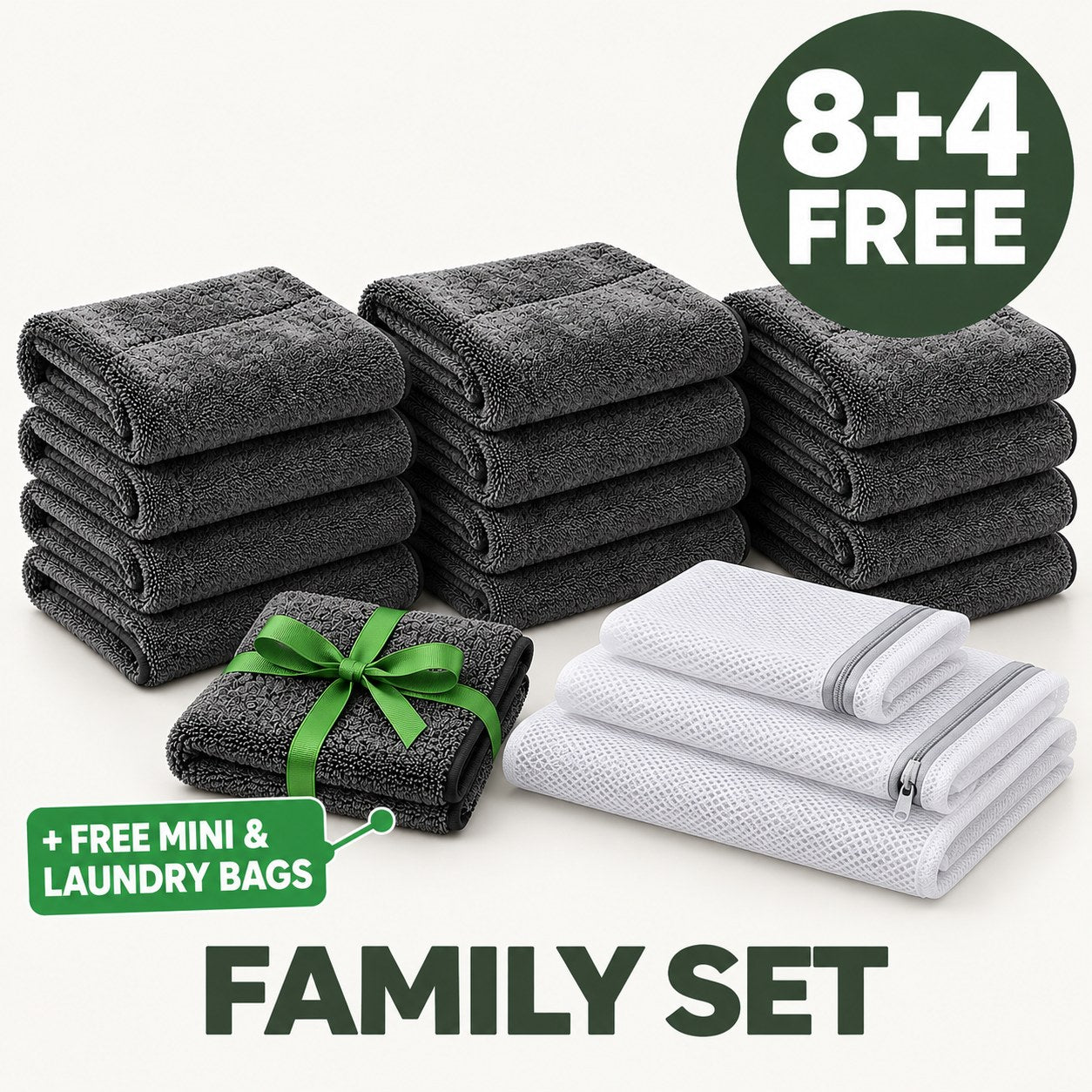 Family Set – 8+4 FREE with free MINI and laundry bags