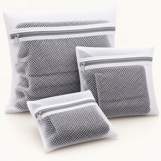 Set of 3 mesh laundry bags